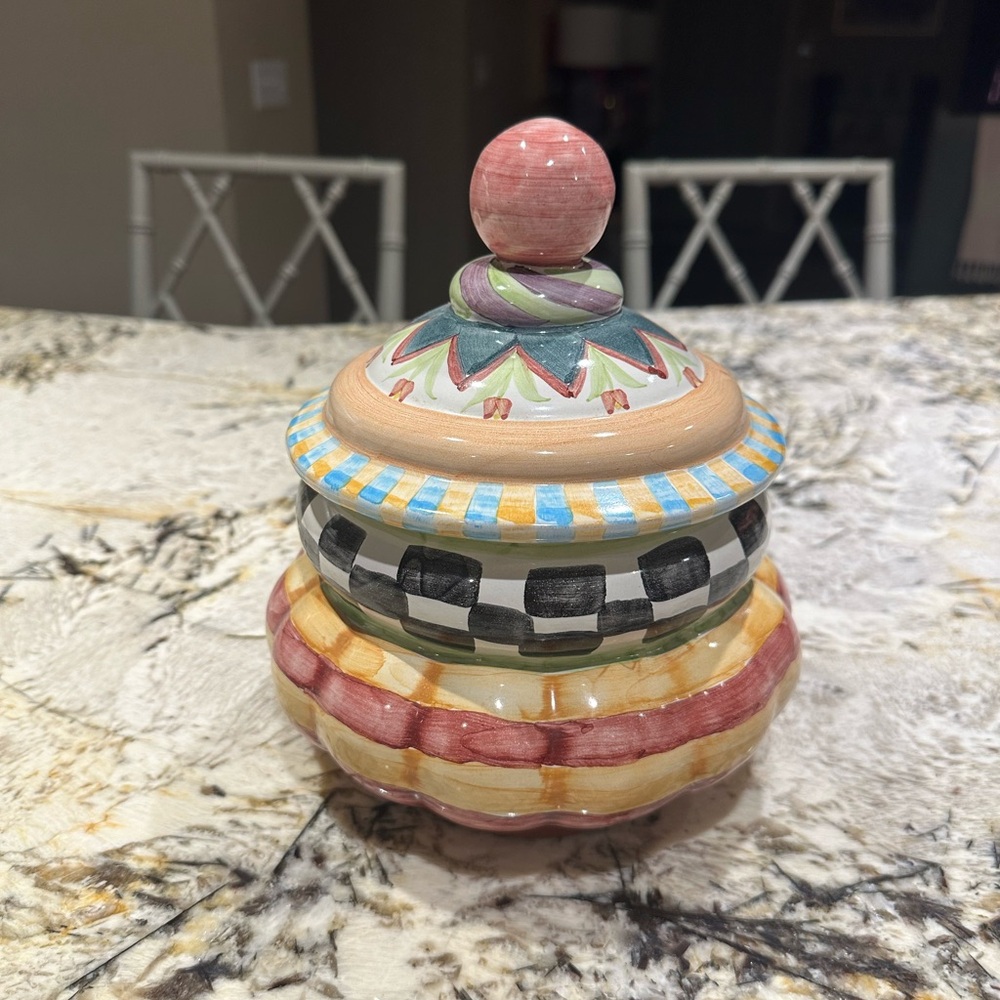 Colorful Ceramic Lidded Jar